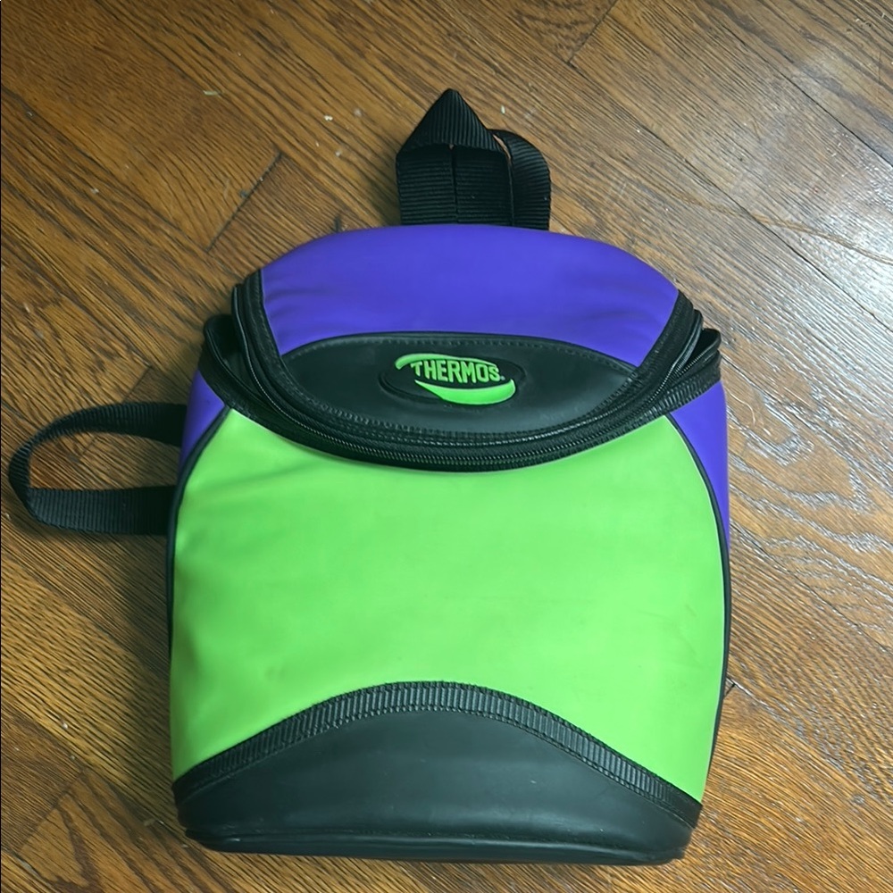 Thermos Green and Purple Backpack Vibrant Design